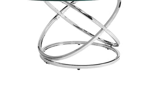 English Elm Modern Metal Cocktail Table Set Chrome Stainless Steel 3-Piece Contemporary End & Cocktail Tables Durable Sleek Design B2699S00002