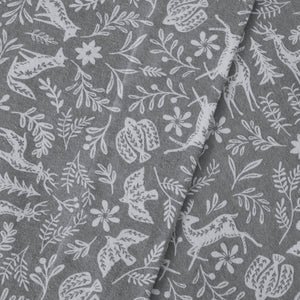 JLA Home Beautyrest - 4 Piece Sheet Set Oversized 100% Cotton Flannel – Super-Soft Brushed Finish, OEKO-TEX Certified Warmth Sage Winter Fauna BR20-4676