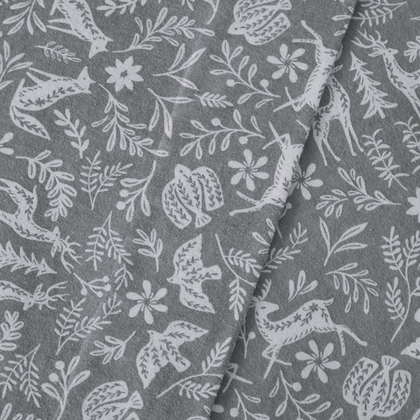 JLA Home Beautyrest - 4 Piece Sheet Set Oversized 100% Cotton Flannel – Super-Soft Brushed Finish, OEKO-TEX Certified Warmth Sage Winter Fauna BR20-4676