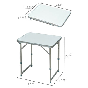 English Elm Portable Folding Camp Table Lightweight Aluminum Frame Mdf Top Two Height Settings T3971P383356