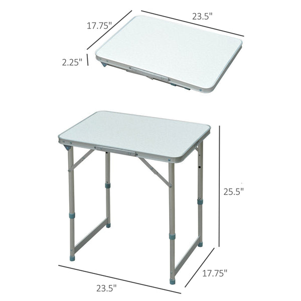 English Elm Portable Folding Camp Table Lightweight Aluminum Frame Mdf Top Two Height Settings T3971P383356