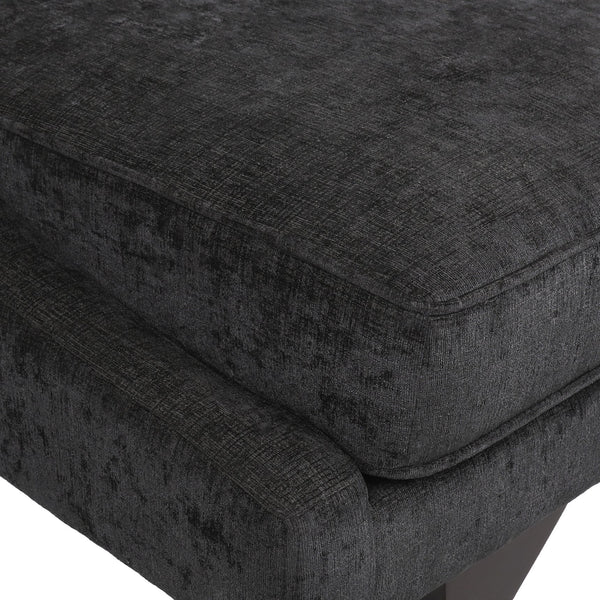 English Elm Chaise Lounge Mid-century Polyester Upholstered Birch Wood Legs Living Room Accent 68108.00BLK
