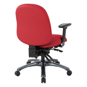 OSP Home Furnishings Multi-function Ergonomic High Back Office Chair with Lumbar Support and Titanium Base Mid Lipstick 8512-R100
