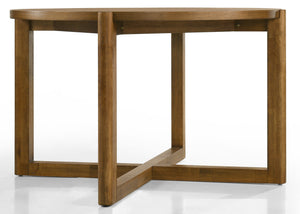 English Elm Andrew Round Walnut Wood Dining Table with Cross Sled Base Seats Four Guests B061P474507