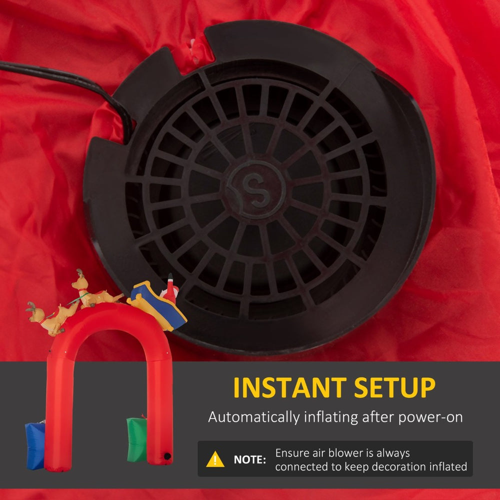 English Elm Outsunny 9Ft Inflatable Christmas Arch With Santa Riding Sled - Led Yard Decor For Festive Cheer W2225P249974-GIGA