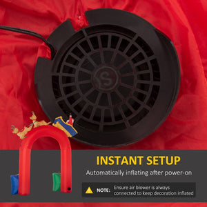 English Elm Outsunny 9Ft Inflatable Christmas Arch With Santa Riding Sled - Led Yard Decor For Festive Cheer W2225P249974-GIGA