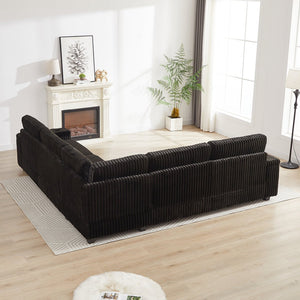 English Elm Chenille Cloud Sofa with Quilted Seat and Piano Key Backrest for Modern Living Rooms W834S00648