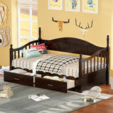 English Elm Wooden Twin Size Daybed With Twin Size Trundle, Extendable Daybed With Two Storage Drawers, Espresso(Expected Arrival Time:9.12)