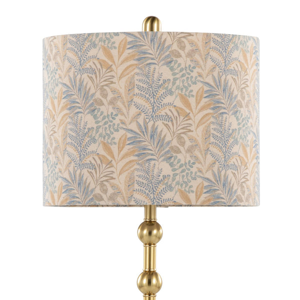 English Elm Table Lamp Set of 2 Travertine Stone Base with Brass Hardware and Warm Fabric Shade Gold,Tan B202P471583
