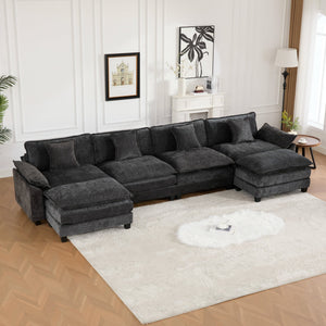 English Elm Wider Ergonomic Loveseat with Breathable Chenille Upholstery, Modular Design, Plush Double-Layer Cushioning W1143S00043 W1143S00043