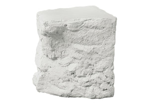 English Elm Accent Table Sculptural Stone Inspired Magnesium Oxide Indoor Outdoor Modern White B2710P461687