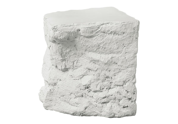English Elm Accent Table Sculptural Stone Inspired Magnesium Oxide Indoor Outdoor Modern White B2710P461687