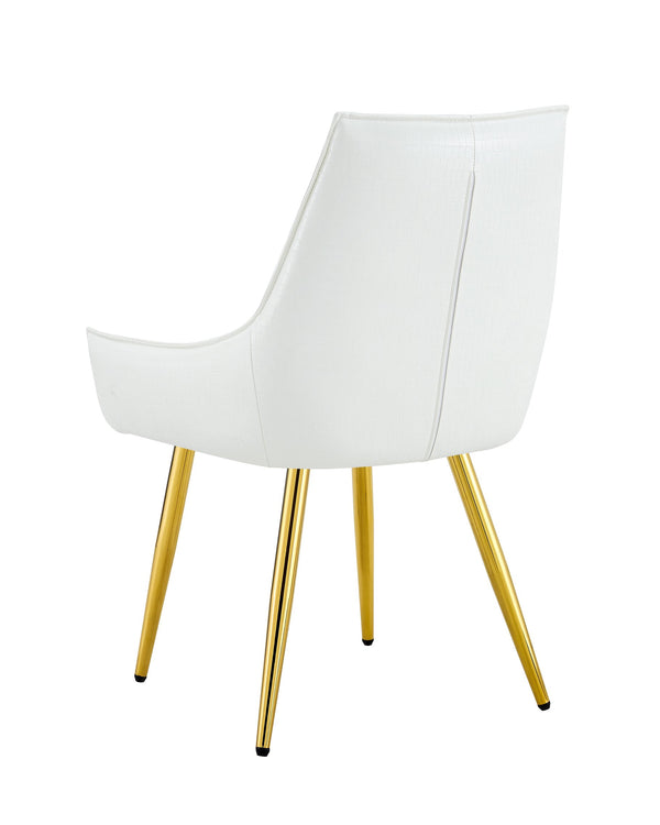 English Elm Crocodile Textured Pu Leather Accent Chair Diamond Tufted with Chrome Metal Legs W3493P456362