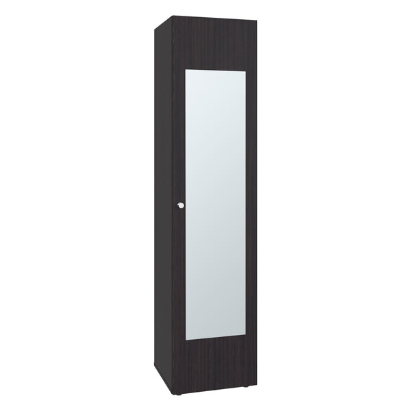 English Elm Deftones Tall Narrow Wenge Cabinet Four Shelves Slim Floor to Ceiling Bedroom Storage B128P485413