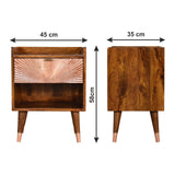 English Elm Solid Wood Manila Copper 1 Drawer Nightstand