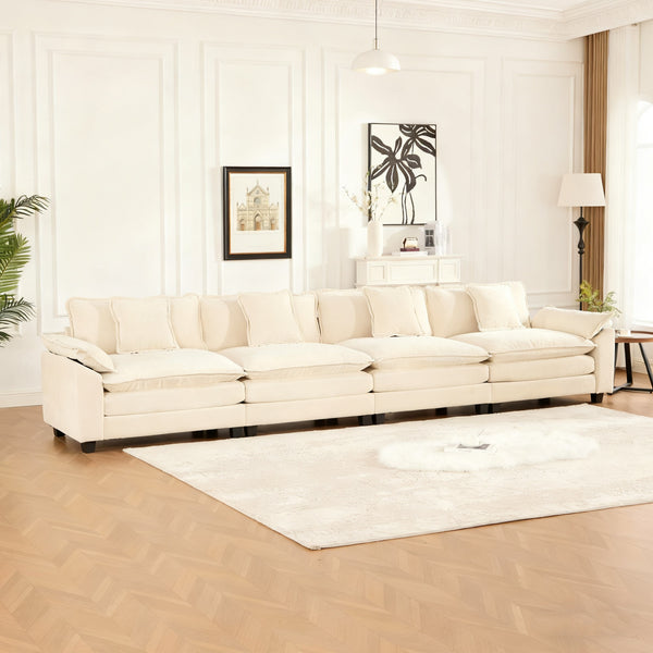 English Elm Wider Ergonomic Loveseat with Breathable Chenille Upholstery, Modular Design, Plush Double-Layer Cushioning W1143S00046 W1143S00046
