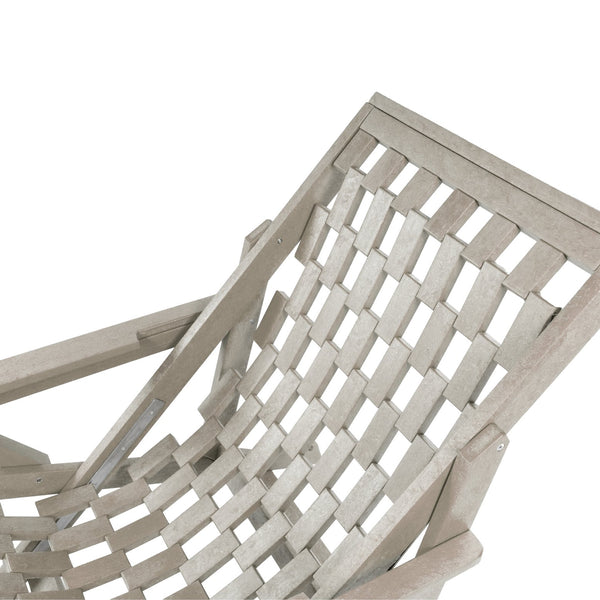 English Elm Pinecrest Outdoor Folding Lounge Chair Recycled Hdpe Reclining Patio Seat with Cushion Sand B2745P409689