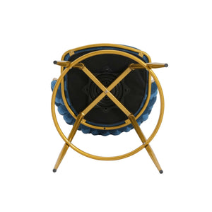English Elm Christopher Knight Home® - Swivel Counter Height Bar Stools Set of 2 with 180° Turn, Hand-Woven Back, Gold Frame, Velvet Comfort Blue N762P216979C