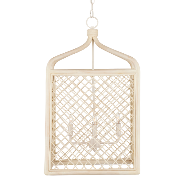 Wanstead Lantern - Handcrafted Wicker Pendant Light with Adjustable Height, Coastal Elegance & Style