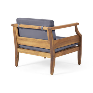 English Elm Aston Outdoor Mid-century Acacia Wood 4 Piece Patio Chat Set with Teak Finish 68589.00DGRY