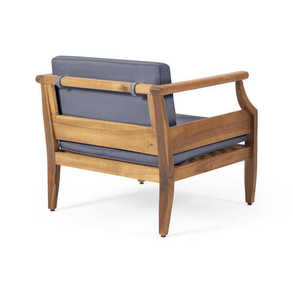 English Elm Aston Outdoor Mid-century Acacia Wood 4 Piece Patio Chat Set with Teak Finish 68589.00DGRY