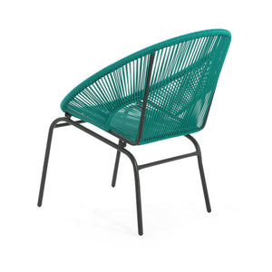 English Elm Christopher Knight Home® - NUSA Modern Outdoor Wicker Club Chairs Set of 2 with Durable PE Rattan Weave and Sleek Iron Frame Teal N775P198603T