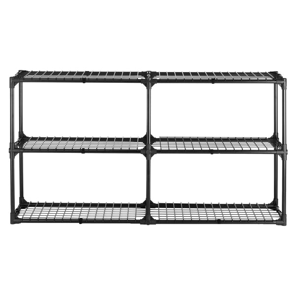 English Elm 3-shelf Wire Shelving Rack with Dust Cover Heavy Duty Steel Storage Set of 2 W285P166895