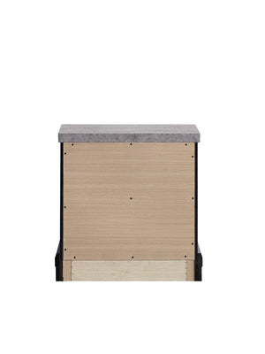 English Elm Grande Two Drawer Nightstand Black Laminate Faux Granite Top Brushed Chrome Bedroom B078P497912