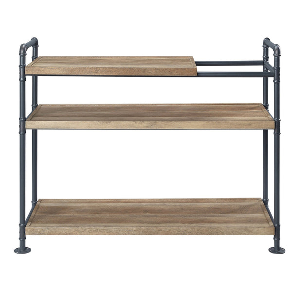 English Elm Mankato 3-Shelf Oak and Sandy Black Bookshelf — Easy Assembly, Versatile Storage for Books & Decor B062S00454