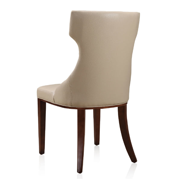 English Elm Reine Solid Beech Wood Upholstered Dining Chair with Diamond Stitching, Velvet-Look Luxury, 300lb Capacity Cream B365P397803