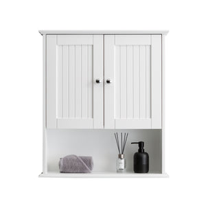 English Elm Upgraded Wall Mounted Bathroom Cabinet Mdf Over Toilet Storage with Soft Close Doors White T3785P356589