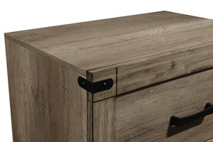 English Elm 1pc Nightstand with Three Spacious Drawers White Mist Finish Metal Hardware Mirrored Top Elegant Storage Brown 27 L x 19 W x 28 H B011P228961