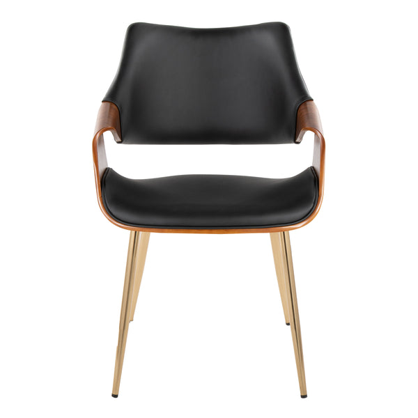 English Elm Chair Set of 2 White Faux Leather Seats with Angular Black Metal Legs Modern Dining B202P471309