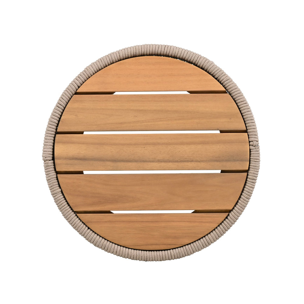 English Elm Christopher Knight Home® - Outdoor Rattan Rope & Acacia Wood Side Table - Stylish Patio Accent For Garden, Balcony & More! N770P298633B