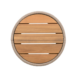 English Elm Christopher Knight Home® - Outdoor Rattan Rope & Acacia Wood Side Table - Stylish Patio Accent For Garden, Balcony & More! N770P298633B