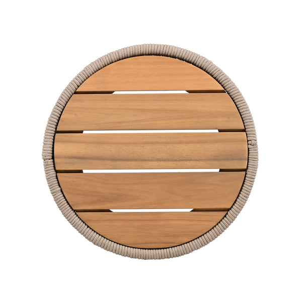 English Elm Christopher Knight Home® - Outdoor Rattan Rope & Acacia Wood Side Table - Stylish Patio Accent For Garden, Balcony & More! N770P298633B