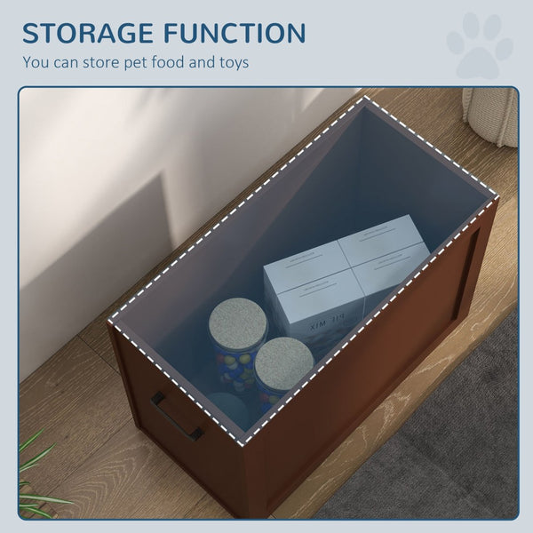 English Elm Pawhut Elevated Pet Feeding Station With Storage & Removable Stainless Steel Bowls For Large Dogs W2225P173803-GIGA