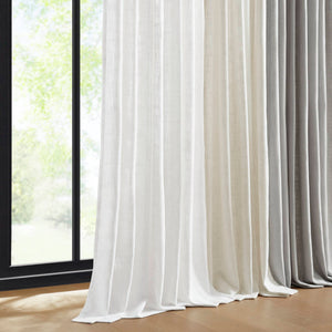 English Elm 2-piece Pinch Pleat Poly Linen Curtain Panels Tailored Formal Drape for Any Room Ivory B035P482983