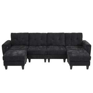 English Elm Swivel Barrel Accent Chair Chenille Tufted Round Club Seat for Living Room Lounge Black N719S002250B