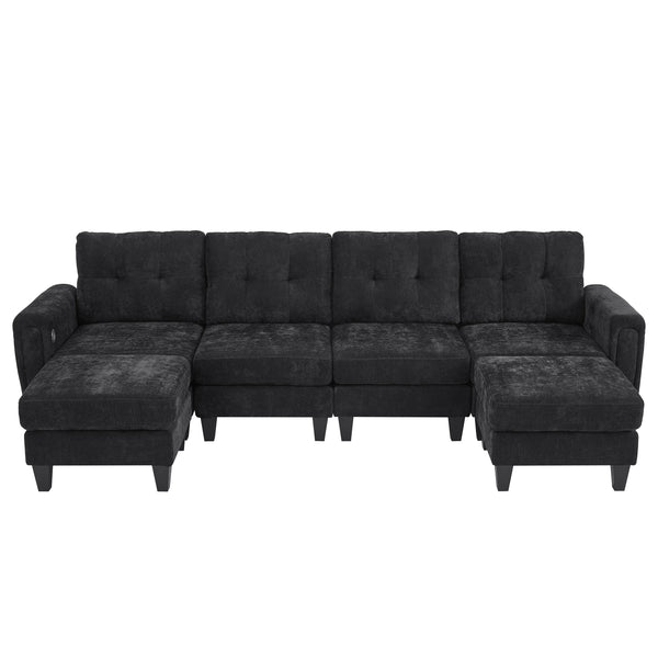 English Elm Swivel Barrel Accent Chair Chenille Tufted Round Club Seat for Living Room Lounge Black N719S002250B