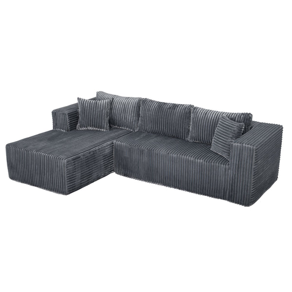 English Elm 105" L-Shaped Modular Compression Sofa - Modern All-Foam, Space-Saving Design For Living Rooms & More W1710S00424