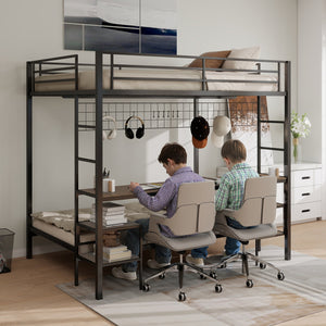 English Elm Ethan Full Over Twin Bunk Bed With Desk, Charging Station & Storage For Teens - Space-Saving Design! B083S00001