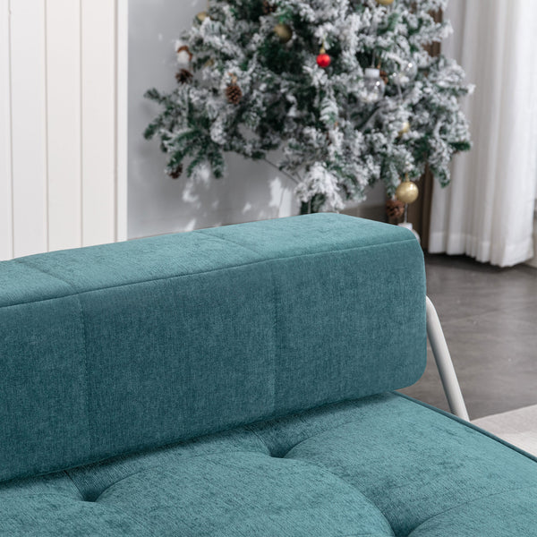 English Elm Green Chenille Floor Sofa Convertible Futon Chair with Modular Sleeping Support Green W3612P376637