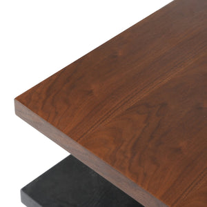 English Elm Classica Rectangle Wood Coffee Table – Elegant Walnut Finish With Stylish Black Metal Frame Design B341P321157