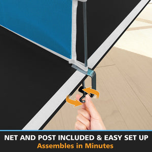 English Elm 8ft Foldable Mdf Ping Pong Conversion Top for Solo Practice and Indoor Play Black W1408P262536