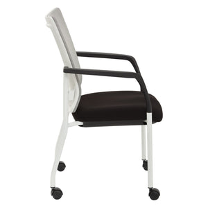 OSP Home Furnishings Progrid® Mesh Back Guest Chair with Lumbar Support Padded Seat and Metal Frame Black 8840W-3M
