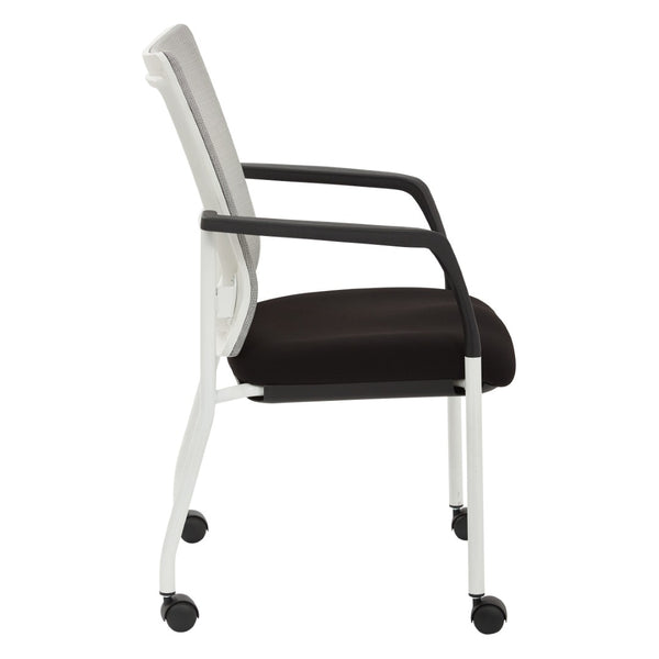 OSP Home Furnishings Progrid® Mesh Back Guest Chair with Lumbar Support Padded Seat and Metal Frame Black 8840W-3M