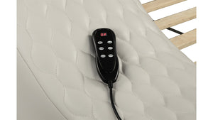 English Elm ZOYA King Beige Smart Bed with Massage Chaise, Bluetooth Speakers, USB Charging, Storage & Lights B009S01007