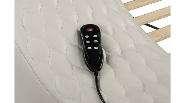 English Elm ZOYA King Beige Smart Bed with Massage Chaise, Bluetooth Speakers, USB Charging, Storage & Lights B009S01007