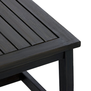 English Elm 2 Piece Outdoor Acacia Wood Loveseat and Coffee Table Set with Textilene Weave Cushions Dark Grey,White+Black N768P368824D